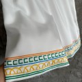 「#4507」CASABLANCA White silk shorts with tennis racket pattern