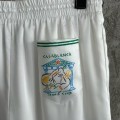 「#4507」CASABLANCA White silk shorts with tennis racket pattern