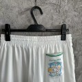 「#4507」CASABLANCA White silk shorts with tennis racket pattern