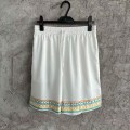「#4507」CASABLANCA White silk shorts with tennis racket pattern