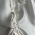 「#4508」CASABLANCA White silk T-shirt with tennis racket pattern