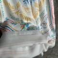 「#4517」CASABLANCA White linen shorts with totem pattern