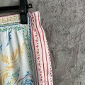 「#4517」CASABLANCA White linen shorts with totem pattern