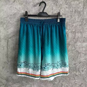 「#4521」CASABLANCA Stadium pattern silk shorts