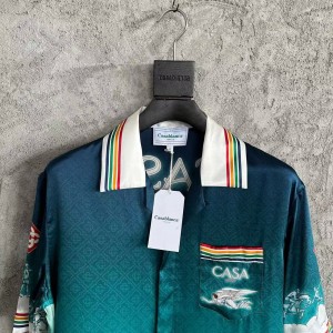 「#4522」CASABLANCA Stadium graphic silk T-shirt