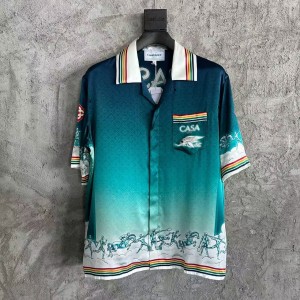 「#4522」CASABLANCA Stadium graphic silk T-shirt
