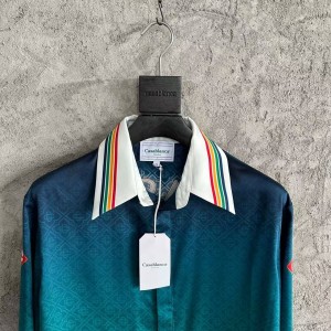 「#4523」CASABLANCA Stadium pattern silk shirt