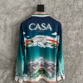 「#4523」CASABLANCA Stadium pattern silk shirt