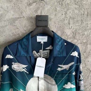 「#4524」CASABLANCA Silk shirt with celestial sphere pattern