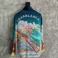 「#4525」CASABLANCA Torch pattern silk shirt