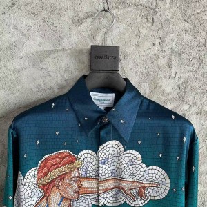 「#4525」CASABLANCA Torch pattern silk shirt