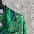 「#4527」CASABLANCA Silk T-shirt with hem pattern