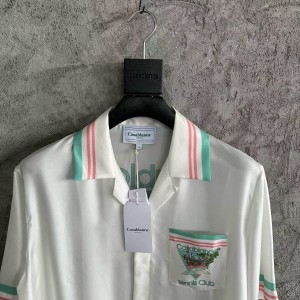 「#4529」CASABLANCA Early Spring Fountain Pattern Silk T-shirt