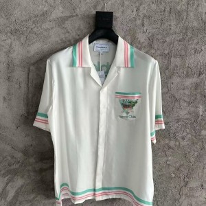 「#4529」CASABLANCA Early Spring Fountain Pattern Silk T-shirt