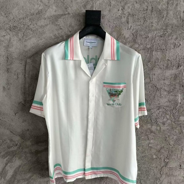 「#4529」CASABLANCA Early Spring Fountain Pattern Silk T-shirt