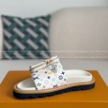 「#4557」LOUIS VUITTON x MURAKAMI Leather Flip Flops