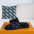 「#4558」LOUIS VUITTON x MURAKAMI Leather Flip Flops