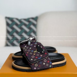 「#4559」LOUIS VUITTON x MURAKAMI Leather Flip Flops