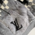 「#4570」Louis Vuitton Skiing Series FW24 Black And White Check Hooded Fleece Jacket