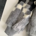 「#4570」Louis Vuitton Skiing Series FW24 Black And White Check Hooded Fleece Jacket
