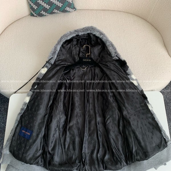 Louis Vuitton Skiing Series FW24 Black And White Check Hooded Fleece Jacket