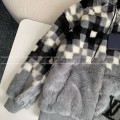 「#4570」Louis Vuitton Skiing Series FW24 Black And White Check Hooded Fleece Jacket