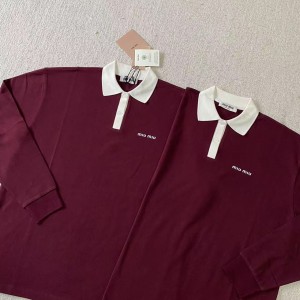 「#4576」Miumiu red polo shirt