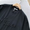 「#4579」Acne Studios washed embroidered logo crew neck T-shirt