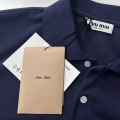 「#4580」Miumiu micro logo letter contrast color polo shirt