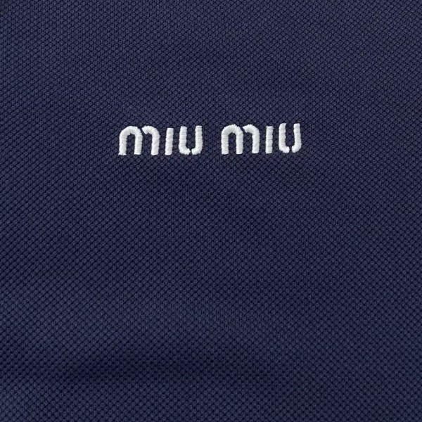 Miumiu micro logo letter contrast color polo shirt