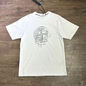 「#4583」STONE ISLAND Logo Print Crew Neck T-Shirt