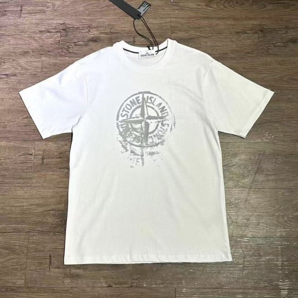 「#4583」STONE ISLAND Logo Print Crew Neck T-Shirt