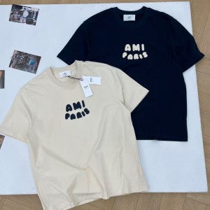 「#4588」Ami navy blue crochet short sleeve