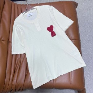 「#4594」Ami heart woven short-sleeved T-shirt