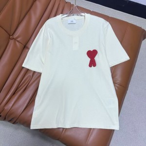 「#4594」Ami heart woven short-sleeved T-shirt