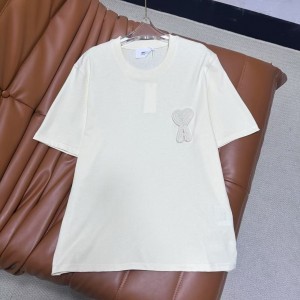 「#4595」Ami heart woven short-sleeved T-shirt