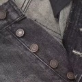「#4601」CELINE black washed jeans with holes
