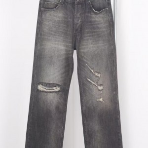 「#4601」CELINE black washed jeans with holes