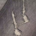 「#4601」CELINE black washed jeans with holes