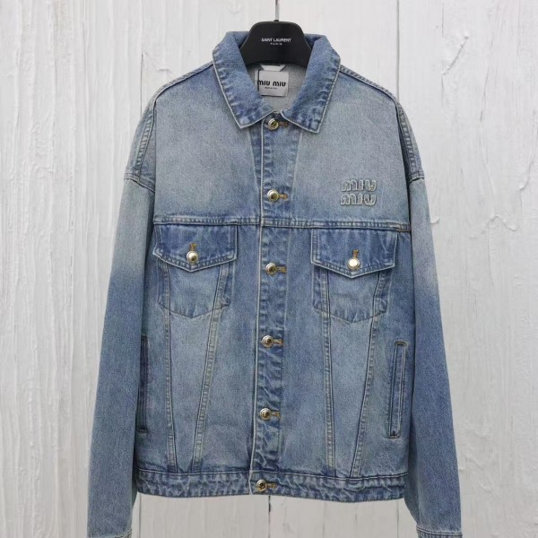 「#4607」miumiu washed denim jacket