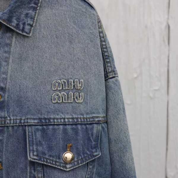 miumiu washed denim jacket