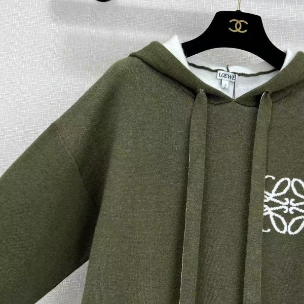 Loewe double-faced wool jacquard hoodie