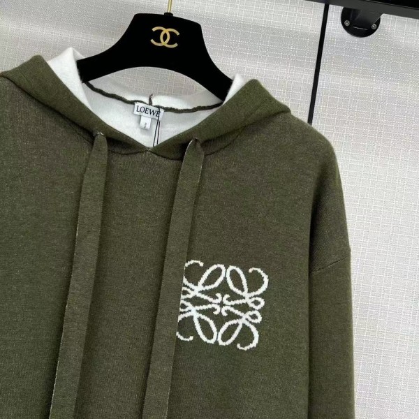 Loewe double-faced wool jacquard hoodie