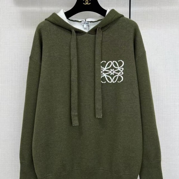 「#4612」Loewe double-faced wool jacquard hoodie