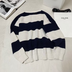 「#4617」CELINE striped sweater