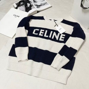 「#4617」CELINE striped sweater