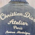「#4618」Dior denim jacket with front and back embroidery