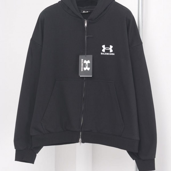 「#4619」Balenciaga x Under Armour washed zipper jacket
