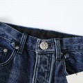 「#4693」Chrome Hearts Black White Brown Suede Cross Blue Jeans