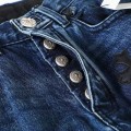 「#4693」Chrome Hearts Black White Brown Suede Cross Blue Jeans